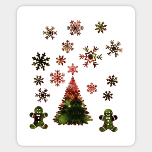 Kaleidoscope Christmas Green and Red Magnet